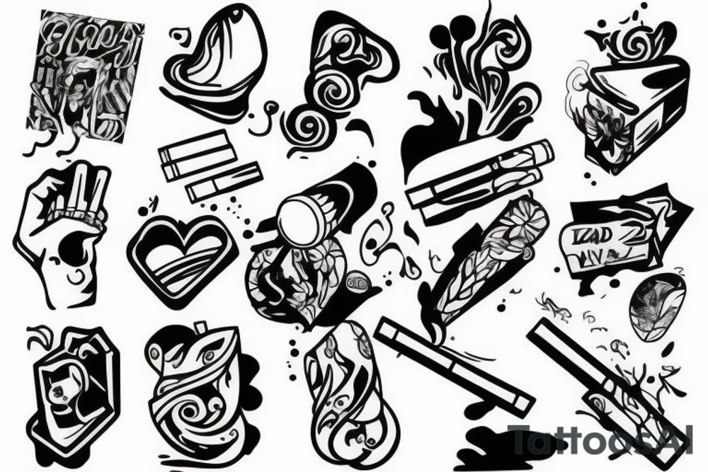 Lighter and cigarettes tattoo idea