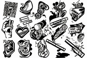 Lighter and cigarettes tattoo idea