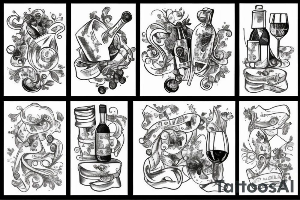 Glass of wine tattoo idea