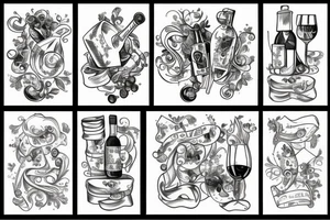 Glass of wine tattoo idea