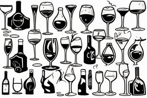 Glass of wine tattoo idea