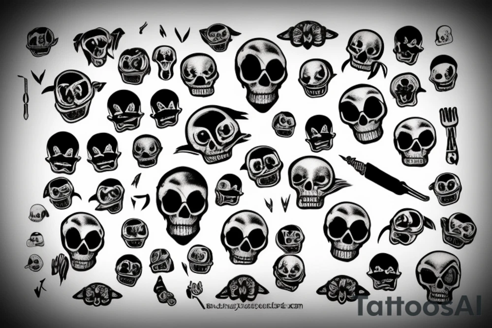 Skull funny tattoo idea