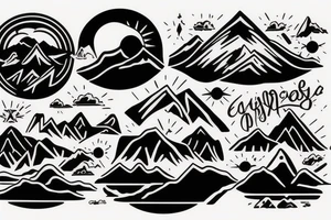 sunrise over mountains tattoo idea