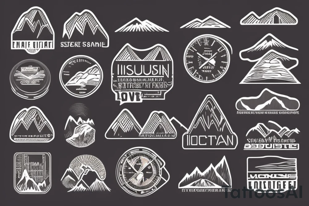 sunrise over mountains.  the mountains are shaped like the historical stock ticker for GME tattoo idea