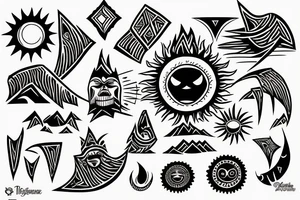 sun rising on mountains tattoo idea