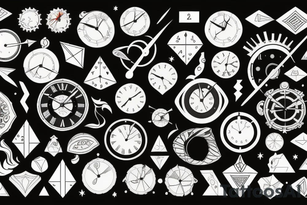 astrological clock tattoo idea