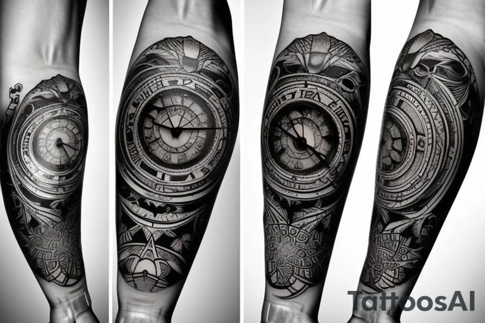 astrological clock tattoo idea
