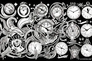 astrological clock tattoo idea