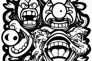 A monster head in simpson style tattoo idea