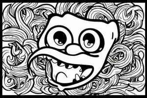 A monster head in simpson style tattoo idea