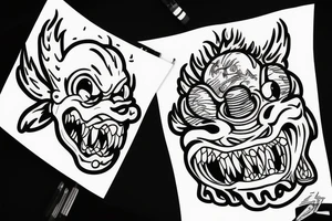 A monster head in simpson style tattoo idea