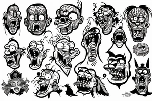 A monster head in simpson style tattoo idea