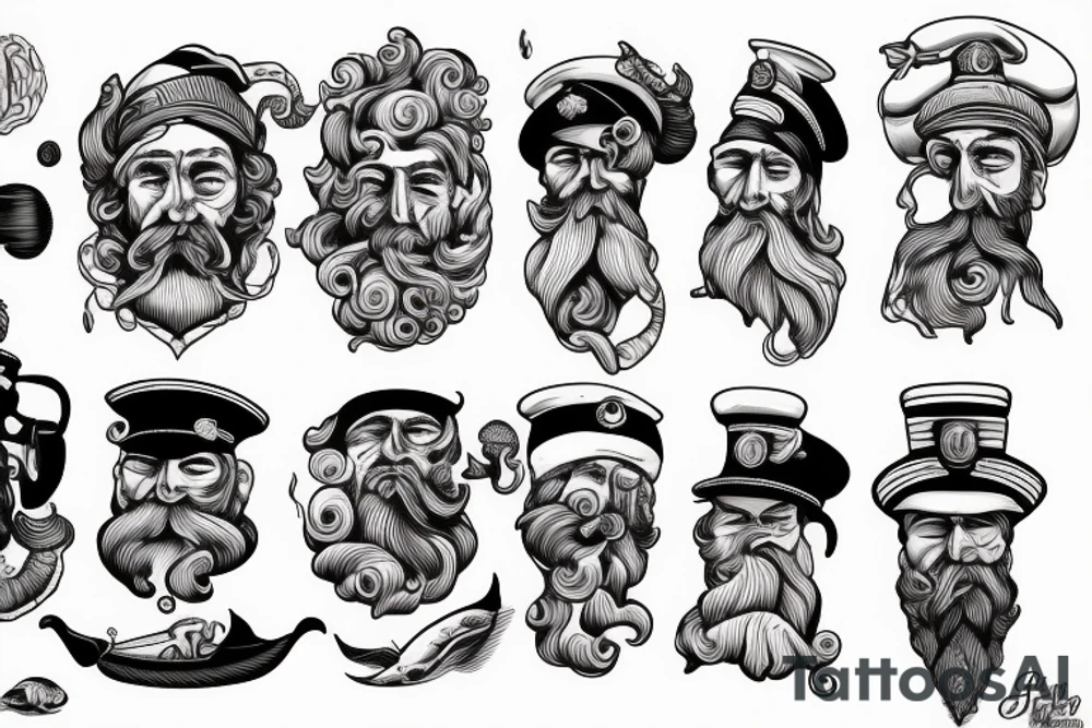 a handsome sea captain tattoo idea