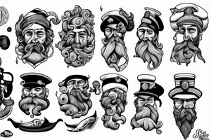 a handsome sea captain tattoo idea