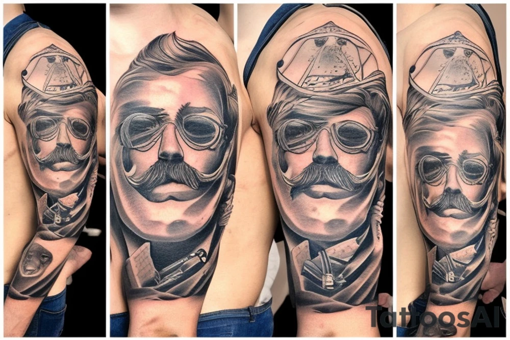 a handsome sea captain tattoo idea