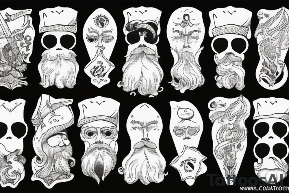 a handsome and wise sea captain tattoo idea