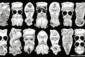 a handsome and wise sea captain tattoo idea