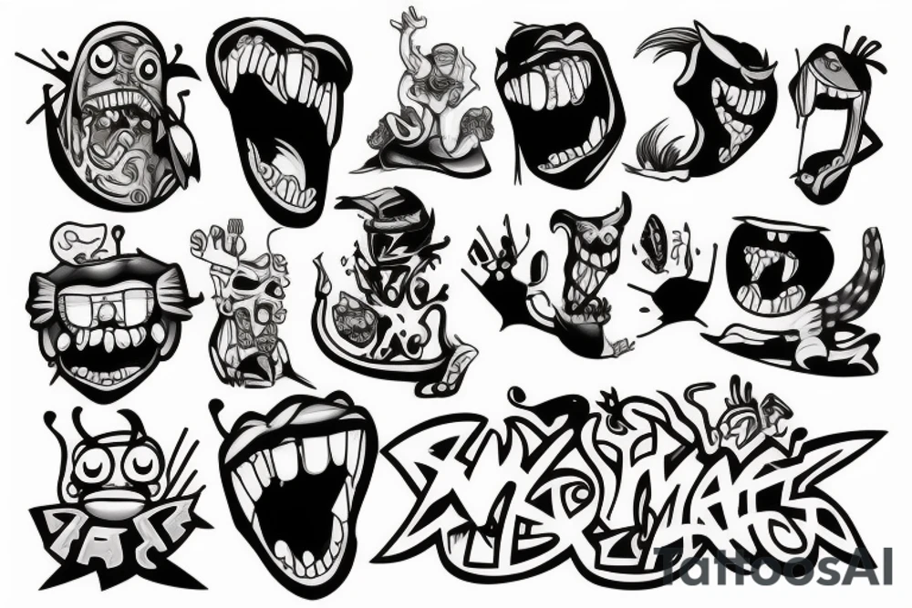 Graffiti monster tattoo idea
