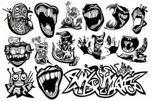Graffiti monster tattoo idea