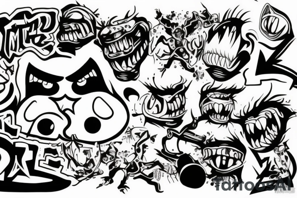 Graffiti monster tattoo idea