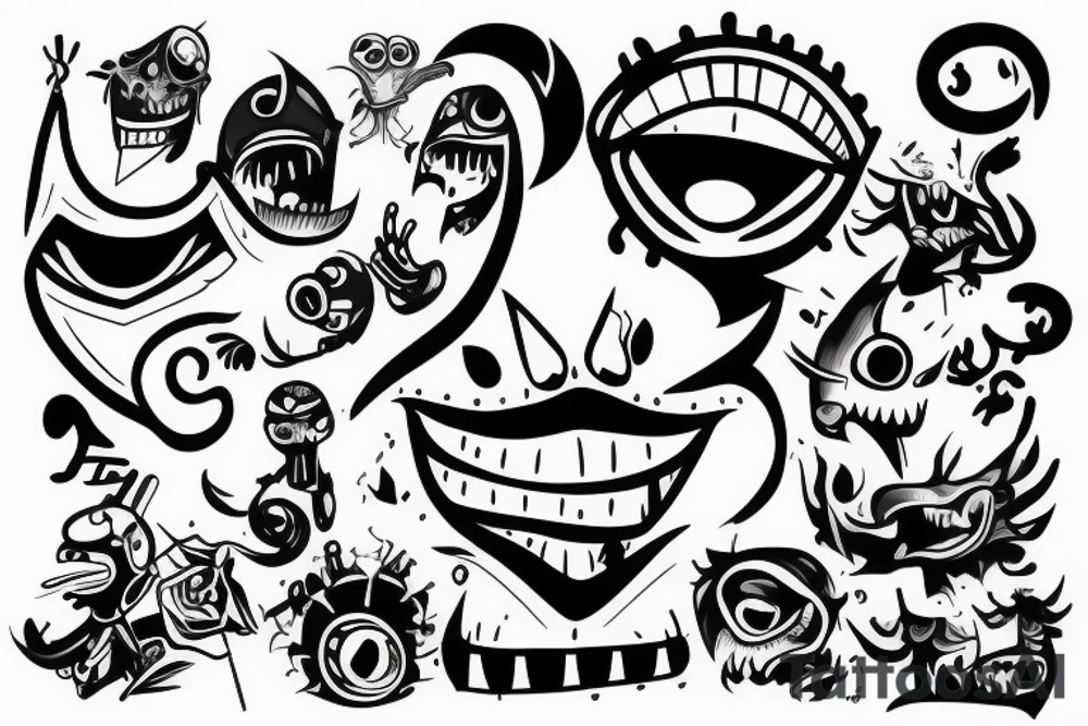 Graffiti monster tattoo idea