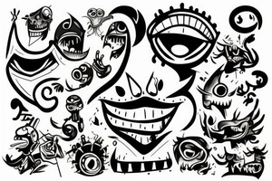 Graffiti monster tattoo idea