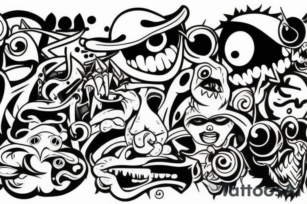 Graffiti monster tattoo idea