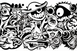 Graffiti monster tattoo idea