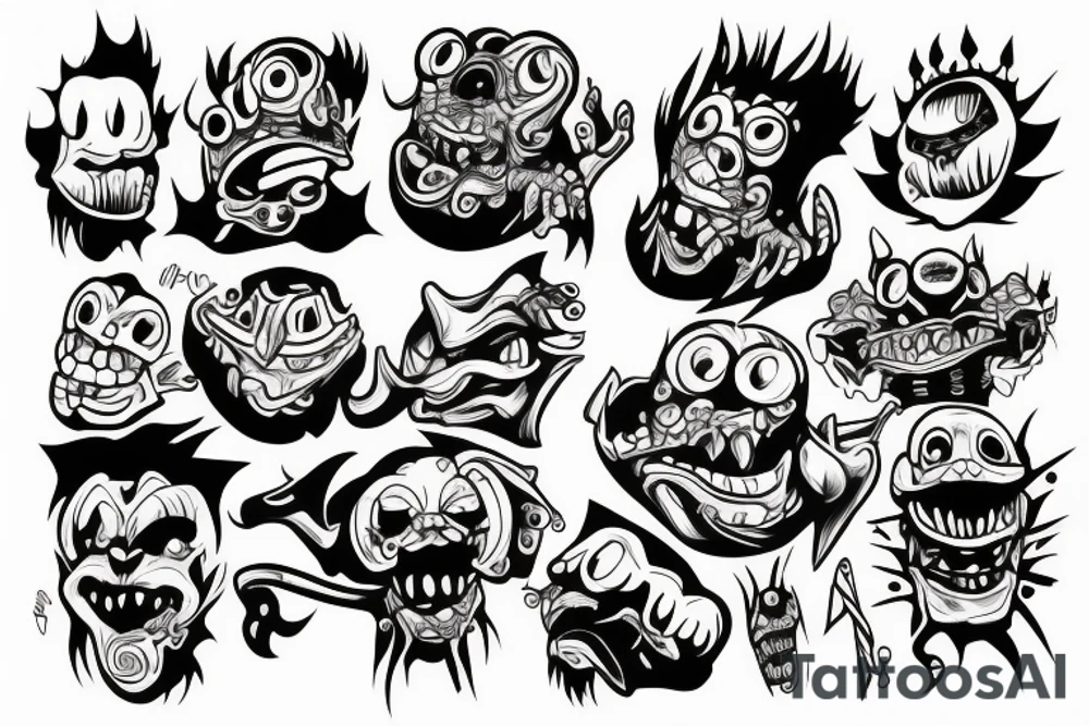 Graffiti monster tattoo idea