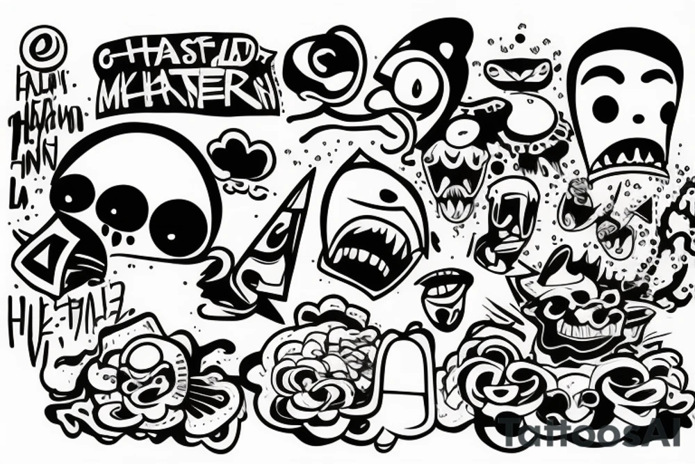 Graffiti monster happy tattoo idea