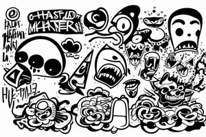 Graffiti monster happy tattoo idea