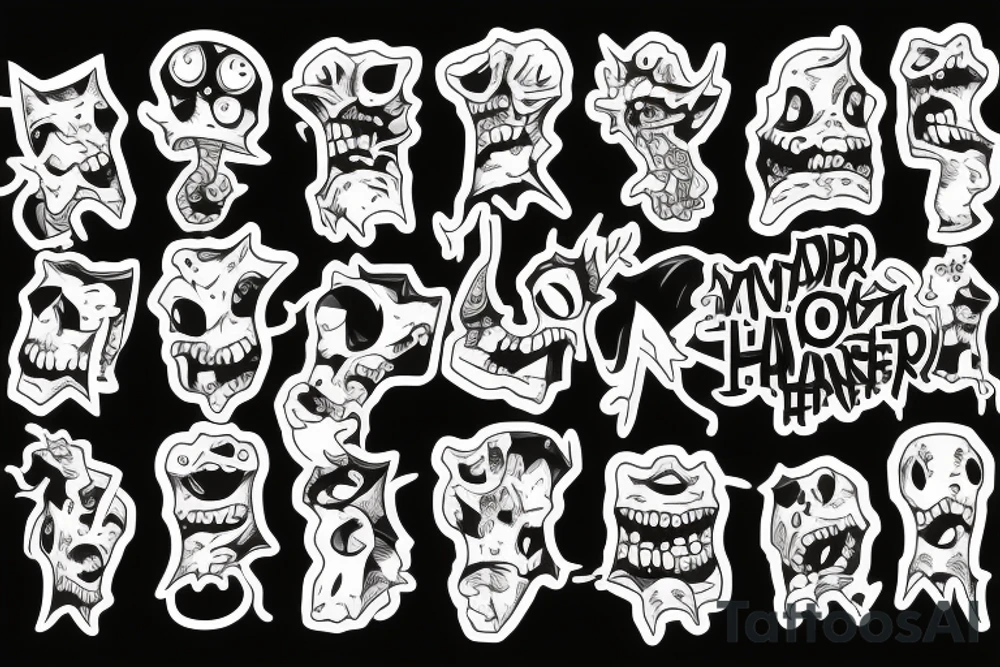 monster happy tattoo idea