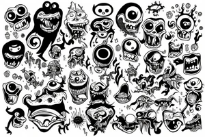 monster happy tattoo idea