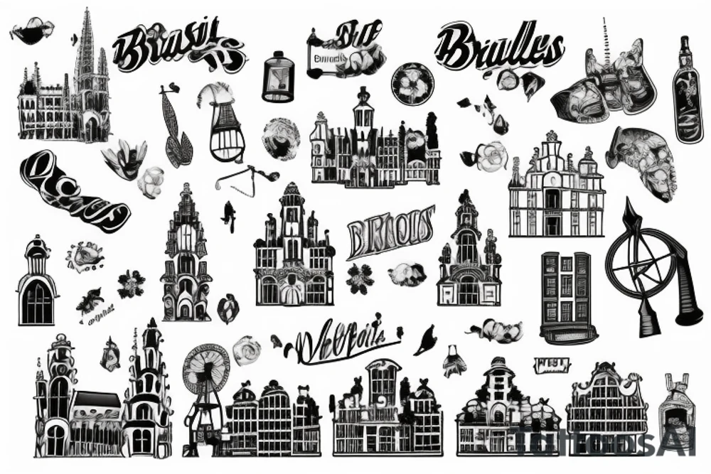 Brussels skyline tattoo idea