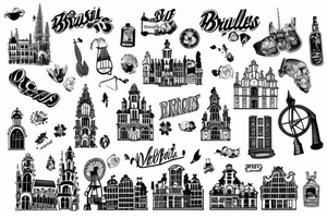 Brussels skyline tattoo idea