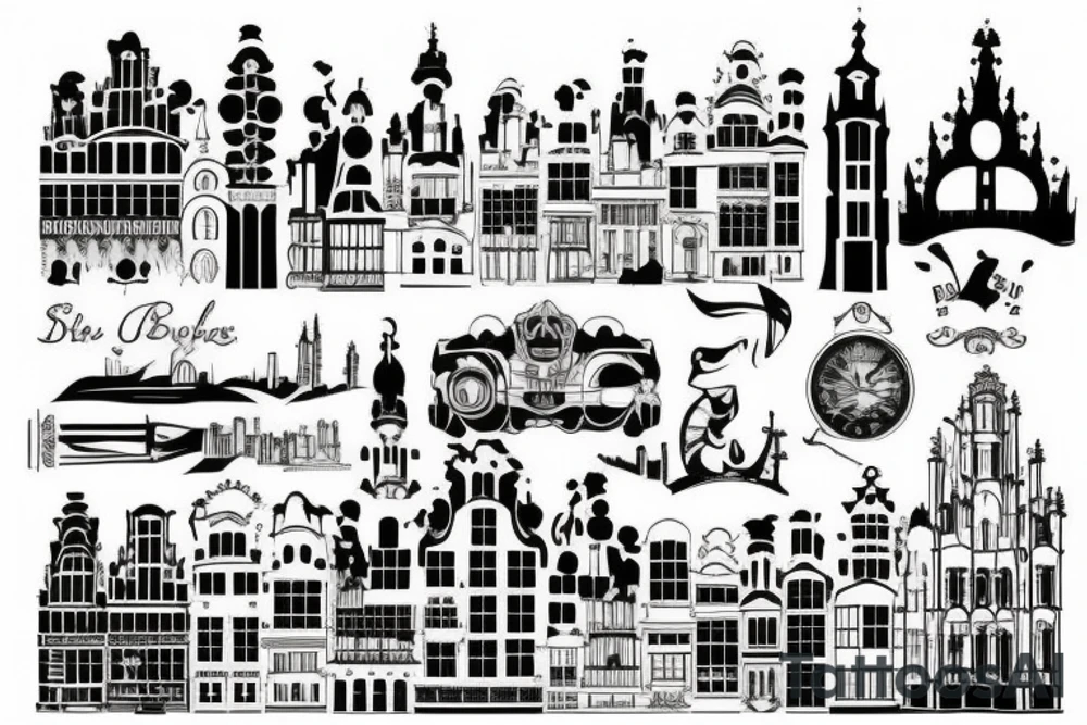 Brussels skyline tattoo idea