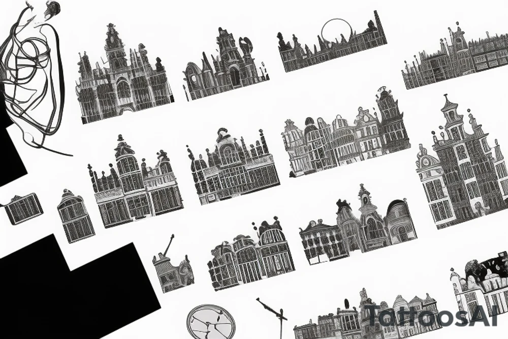 Brussels skyline tattoo idea