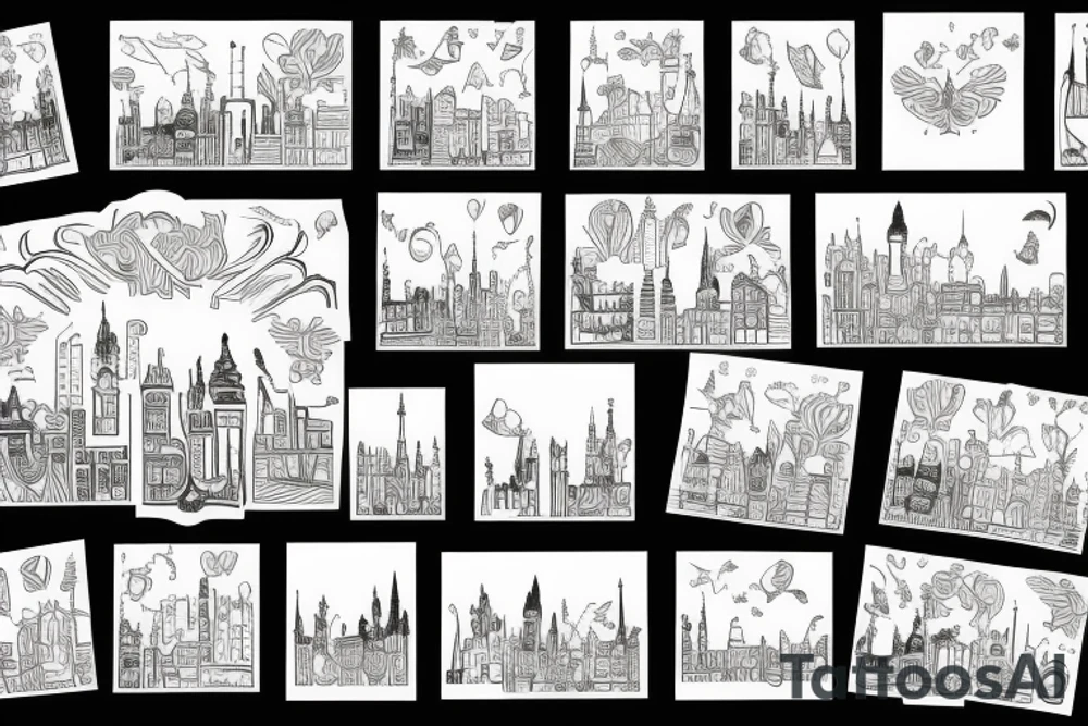 Brussels skyline tattoo idea