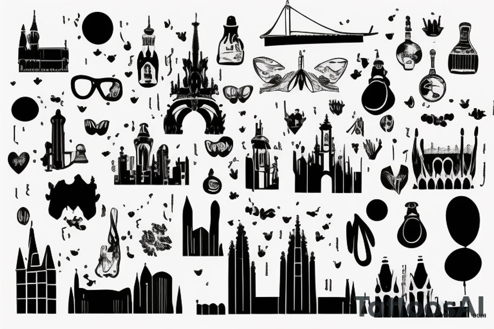 Brussels skyline tattoo idea