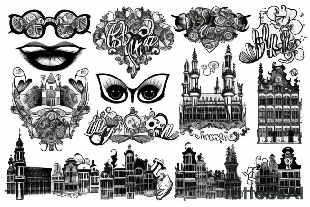 Brussels skyline tattoo idea