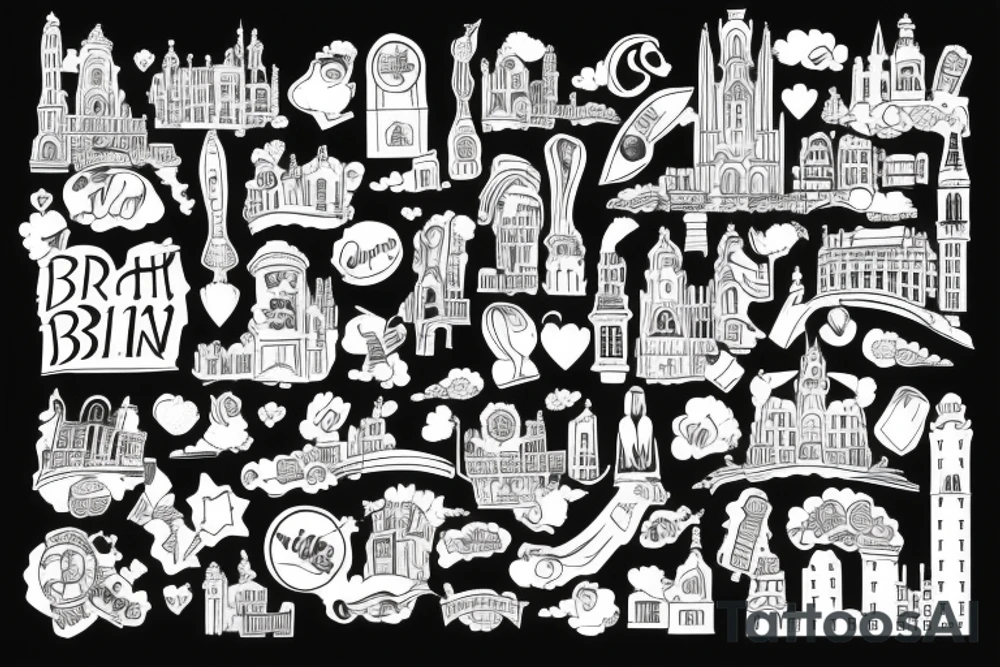 Brussels skyline tattoo idea