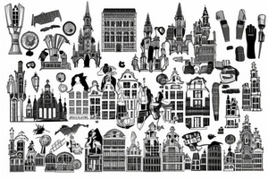 Brussels skyline tattoo idea