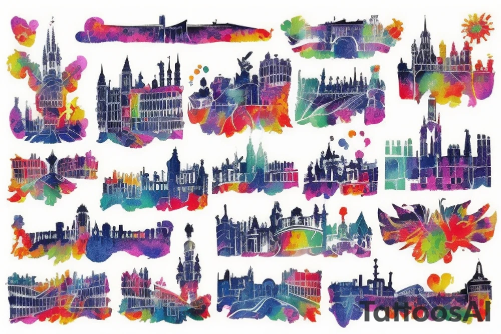 Brussels skyline tattoo idea