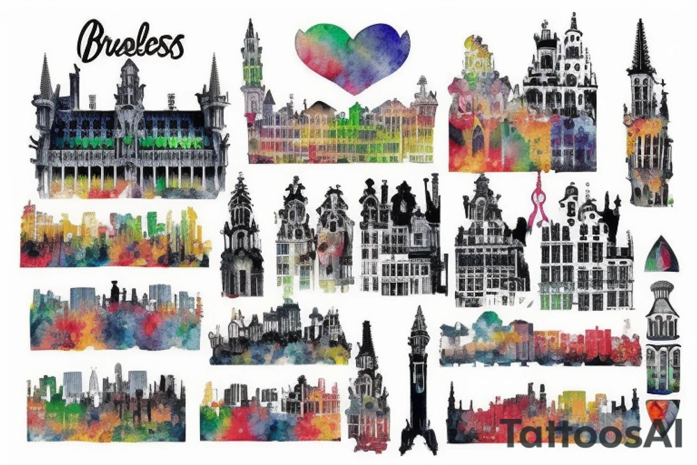 Brussels skyline tattoo idea