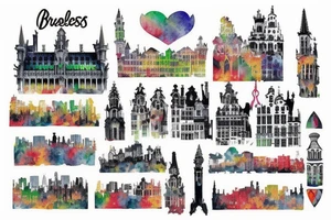 Brussels skyline tattoo idea