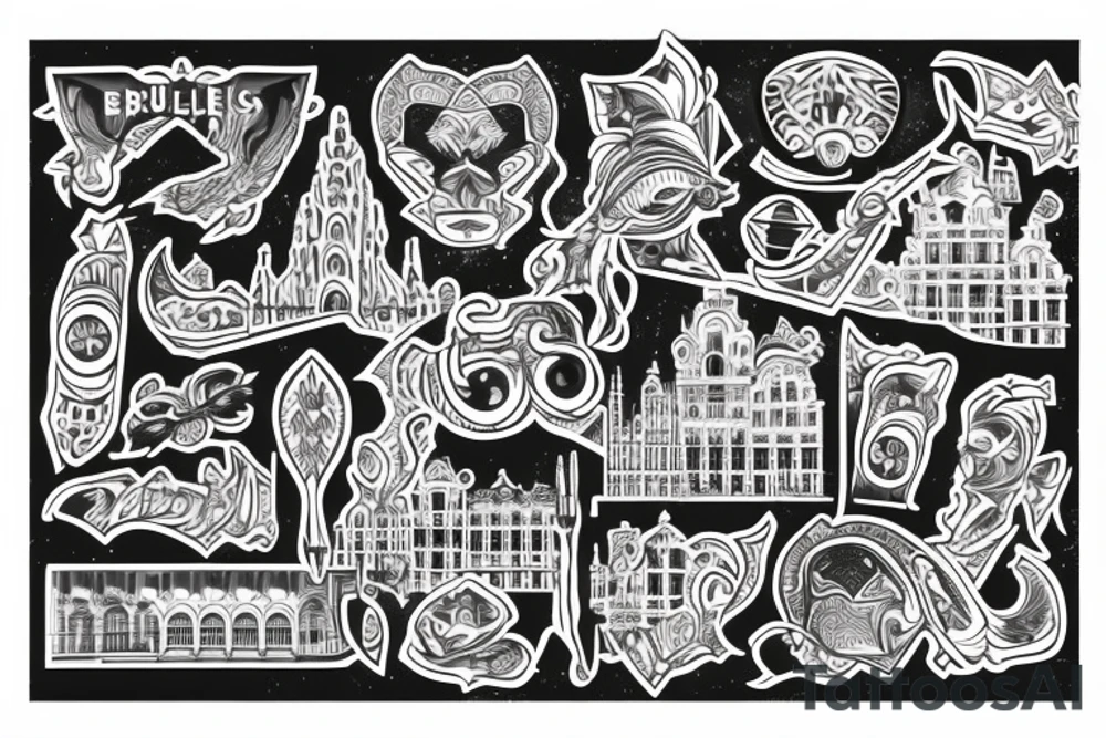 Brussels skyline tattoo idea