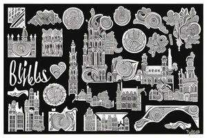 Brussels skyline tattoo idea