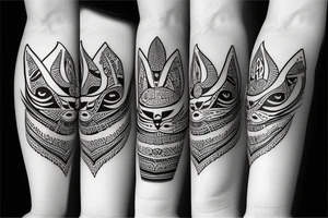 Black cat with blue hat tattoo idea