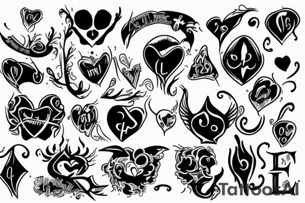 Love and devil tattoo idea