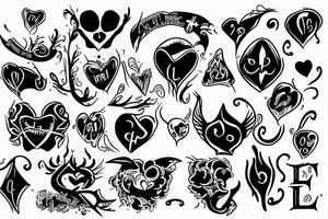 Love and devil tattoo idea